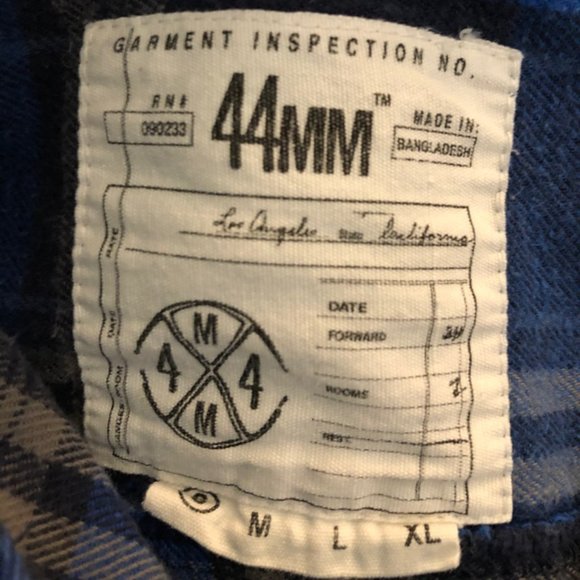 Men's 44MM Button Down Flannel Plaid LongSleeve - Picture 3 of 4